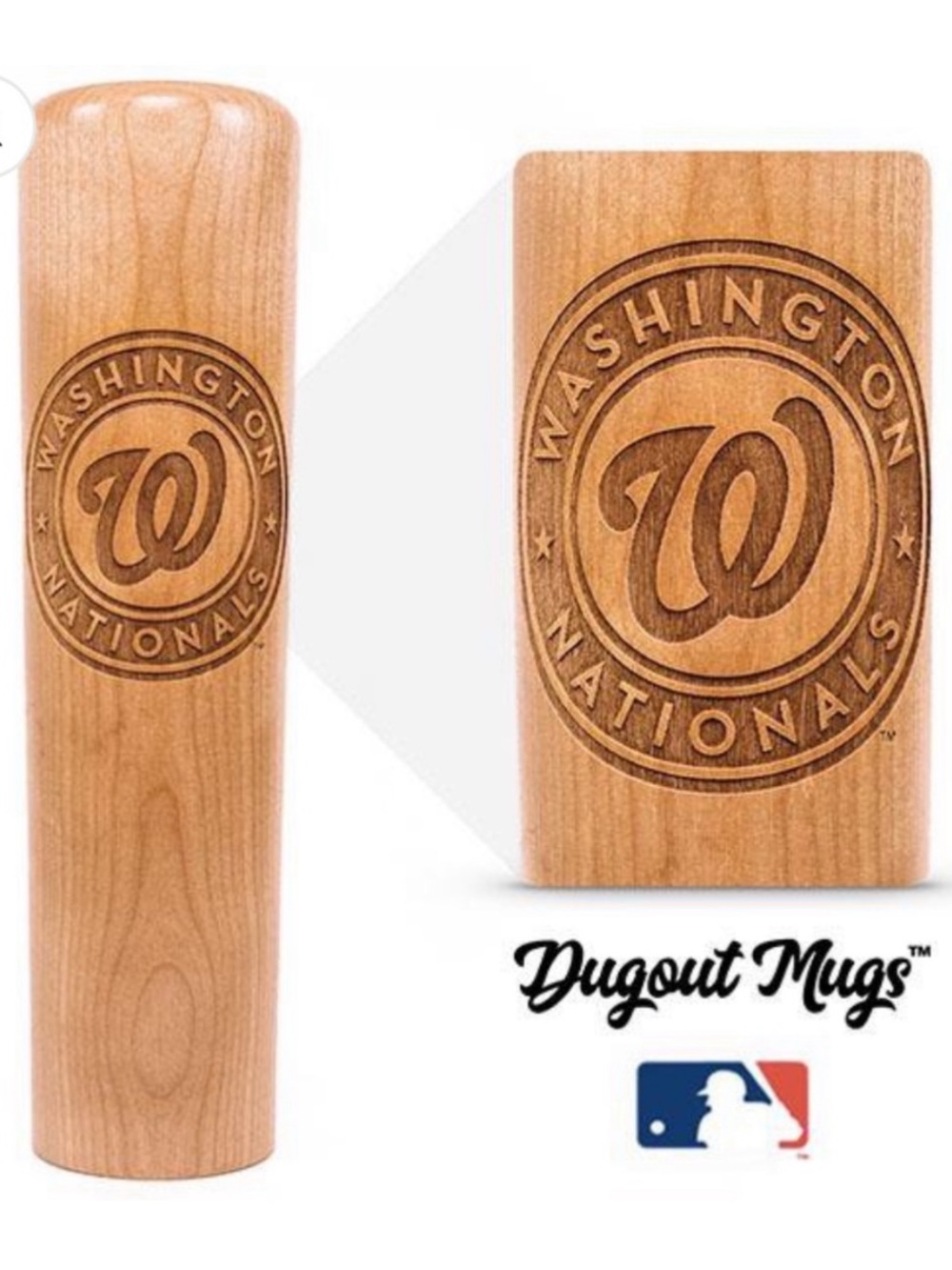 Washington Nationals Dugout Mug® Baseball Bat Cup Wooden 2021 MLB Laser Engraved